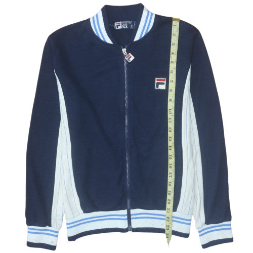 Fila White Line Men's Blue Bomber Jacket XS Wool Blend Retro Style