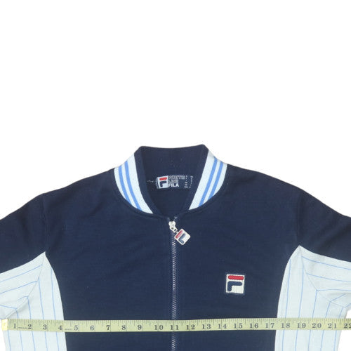 Fila White Line Men's Blue Bomber Jacket XS Wool Blend Retro Style