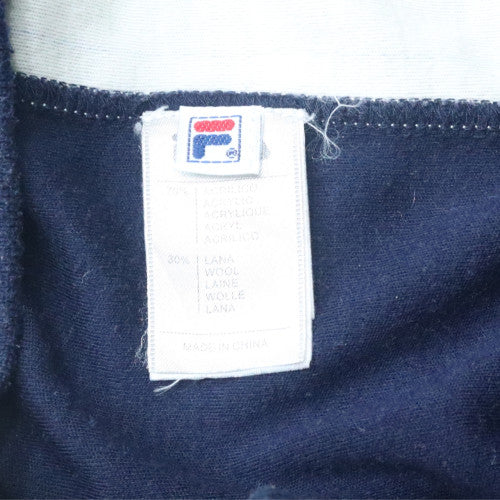 Fila White Line Men's Blue Bomber Jacket XS Wool Blend Retro Style