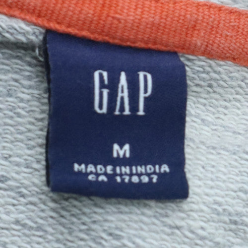 GAP Men Grey Pullover Hoodie M Fleece Long Sleeve Casual