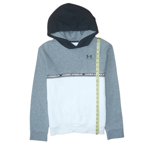 Under Armour Teens Grey Pullover Hoodie Regular Fit Logo Fleece 164