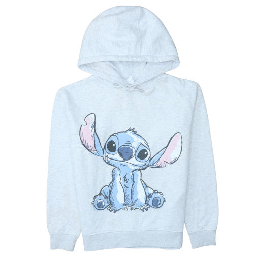 Disney Women Grey XS Pullover Hoodie Stitch Graphic Print