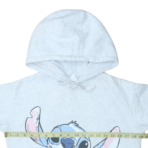 Disney Women Grey XS Pullover Hoodie Stitch Graphic Print