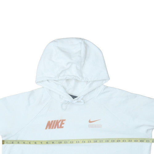 Nike Men's White XL Pullover Hoodie with Logo Graphic Print