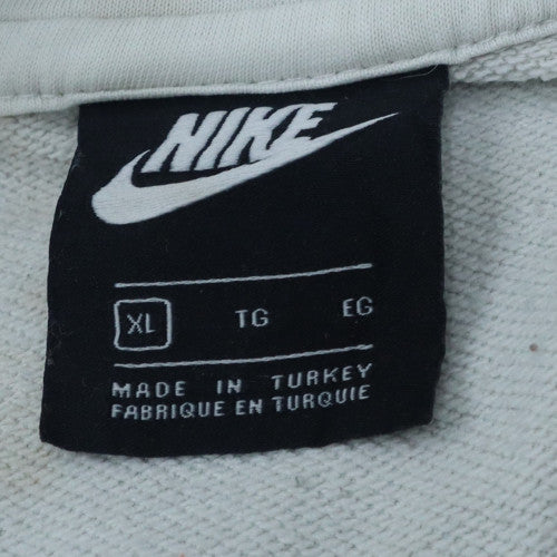 Nike Men's White XL Pullover Hoodie with Logo Graphic Print