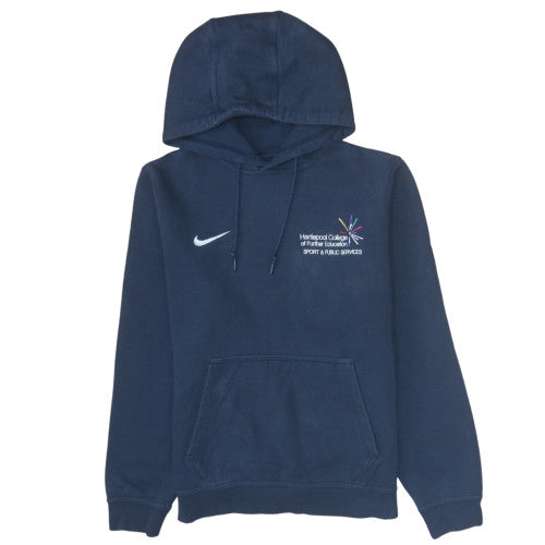 Nike Men's Blue Pullover Hoodie Medium Embroidered College Logo