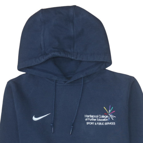 Nike Men's Blue Pullover Hoodie Medium Embroidered College Logo