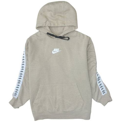 Nike Men's Beige Pullover Hoodie L Fleece Logo Sportswear