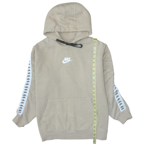 Nike Men's Beige Pullover Hoodie L Fleece Logo Sportswear
