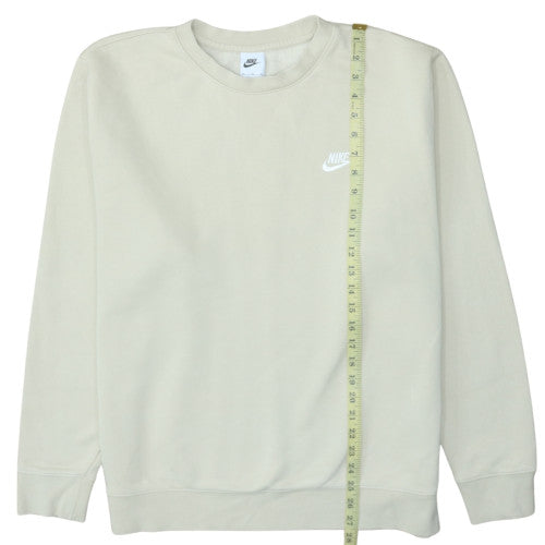 Nike Men Beige XL Pullover Sweatshirt Crew Neck Fleece