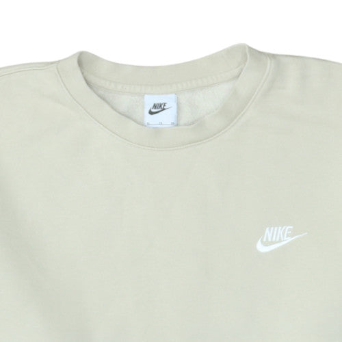 Nike Men Beige XL Pullover Sweatshirt Crew Neck Fleece