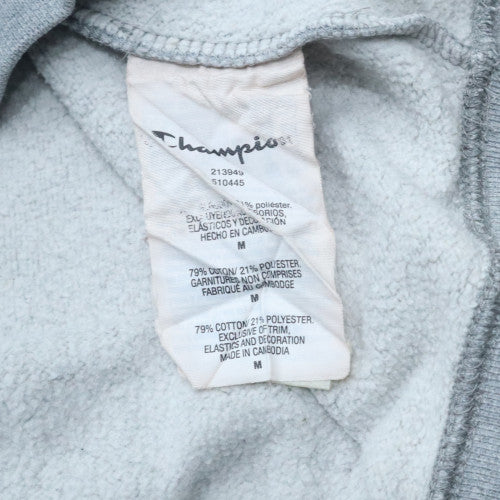 Champion Men's Grey Pullover Hoodie Medium Logo Sportswear