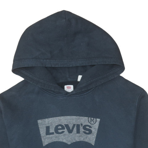 Levi's Men Blue Pullover Hoodie L Graphic Logo Fleece Sweatshirt