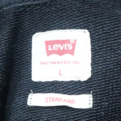 Levi's Men Blue Pullover Hoodie L Graphic Logo Fleece Sweatshirt