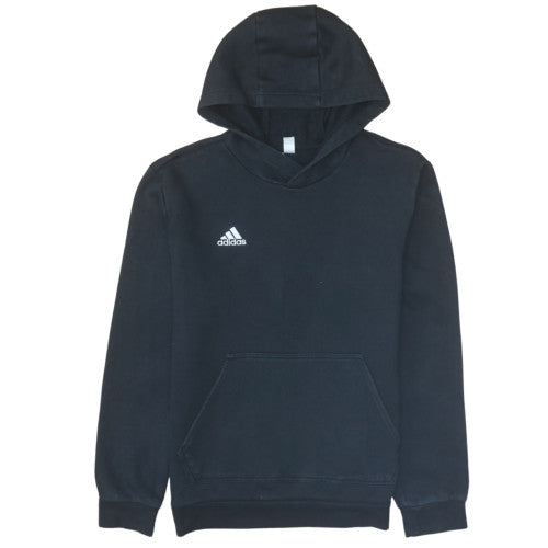 Adidas Boys Black Pullover Hoodie Size 13-14 Years Cotton Blend