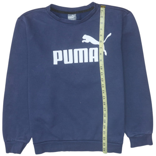 Puma Mens Blue Crew Neck Pullover Sweatshirt M Regular Fit