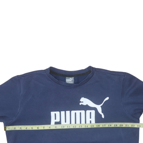 Puma Mens Blue Crew Neck Pullover Sweatshirt M Regular Fit