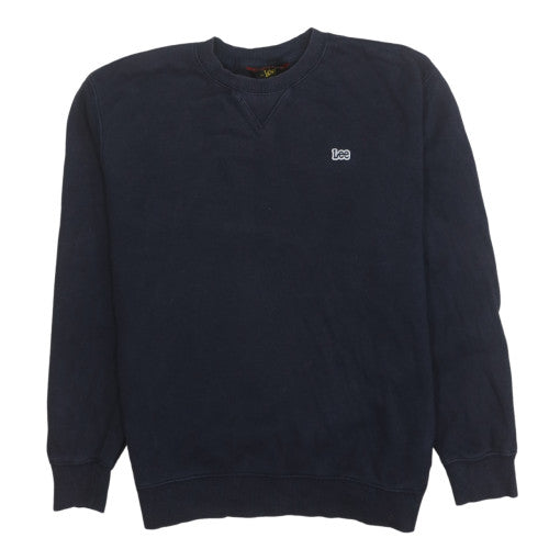 Lee Mens Blue Crew Neck Regular Fit Cotton Sweatshirt M