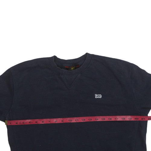 Lee Mens Blue Crew Neck Regular Fit Cotton Sweatshirt M