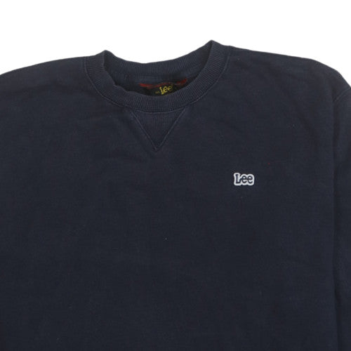 Lee Mens Blue Crew Neck Regular Fit Cotton Sweatshirt M