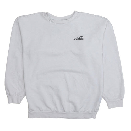 Adidas Womens White Crew Neck Pullover Sweatshirt Size 8