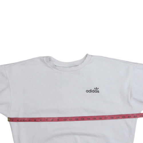 Adidas Womens White Crew Neck Pullover Sweatshirt Size 8
