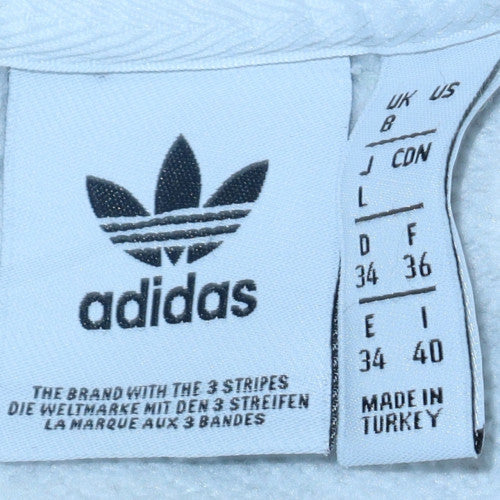 Adidas Womens White Crew Neck Pullover Sweatshirt Size 8