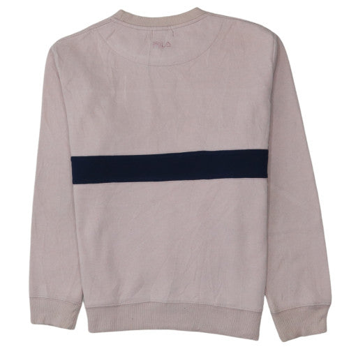 Fila Womens Pink Crew Neck Pullover Sweatshirt Size M Cotton Logo Print