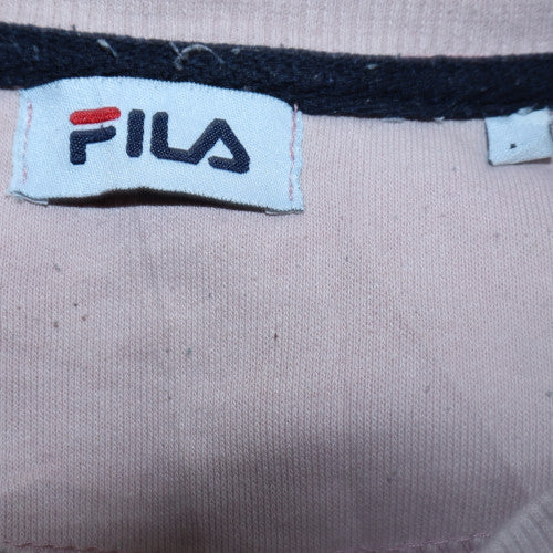 Fila Womens Pink Crew Neck Pullover Sweatshirt Size M Cotton Logo Print