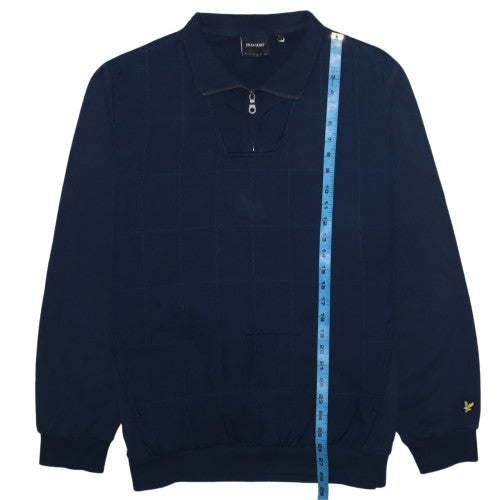 Lyle & Scott Men's Blue 1/2 Zip Collared Sweatshirt Size L