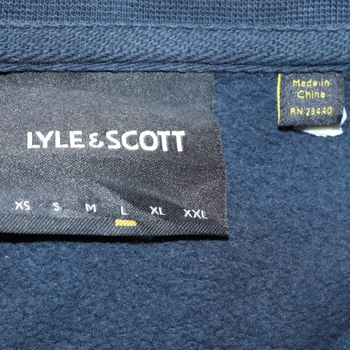 Lyle & Scott Men's Blue 1/2 Zip Collared Sweatshirt Size L
