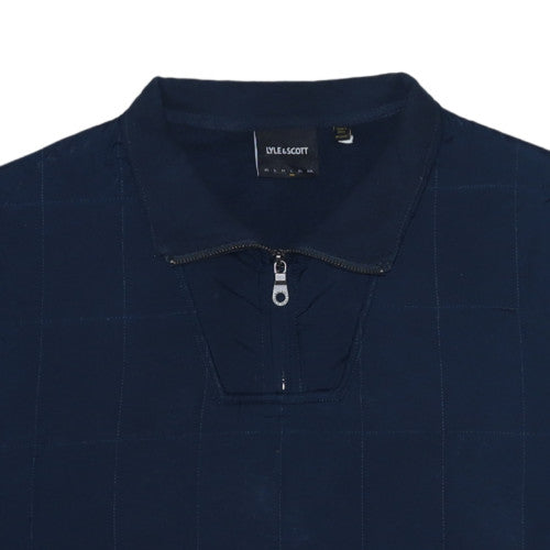 Lyle & Scott Men's Blue 1/2 Zip Collared Sweatshirt Size L