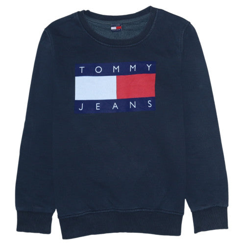 Tommy Hilfiger Mens Blue 2XL Pullover Sweatshirt Logo Crew Neck