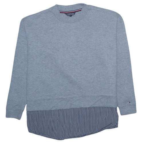 Tommy Hilfiger Women's Grey Crew Neck Layered Sweatshirt XS