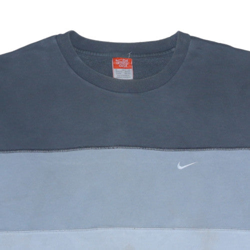 Nike Men's Blue XL Pullover Striped Crew Neck Sweatshirt