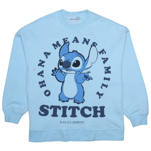 Disney Primark Women Light Blue Stitch Sweatshirt 2XS Pullover