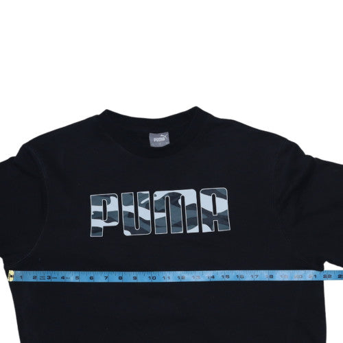 Puma Men's Black Graphic Logo Pullover Sweatshirt Small