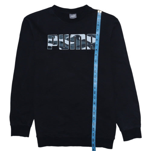 Puma Men's Black Graphic Logo Pullover Sweatshirt Small