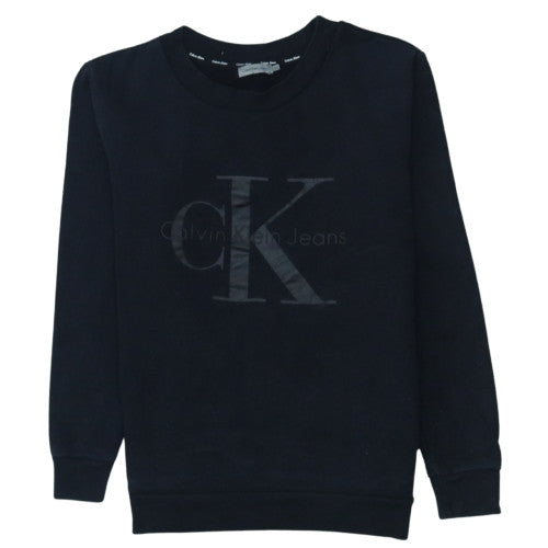 Calvin Klein Jeans Men's Black XS Cotton Logo Pullover Sweatshirt