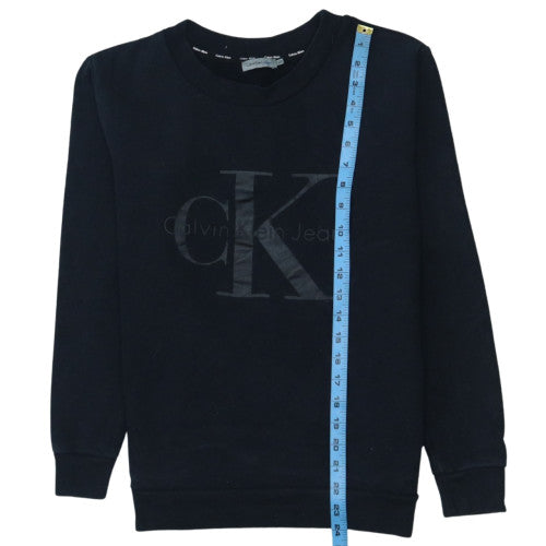 Calvin Klein Jeans Men's Black XS Cotton Logo Pullover Sweatshirt