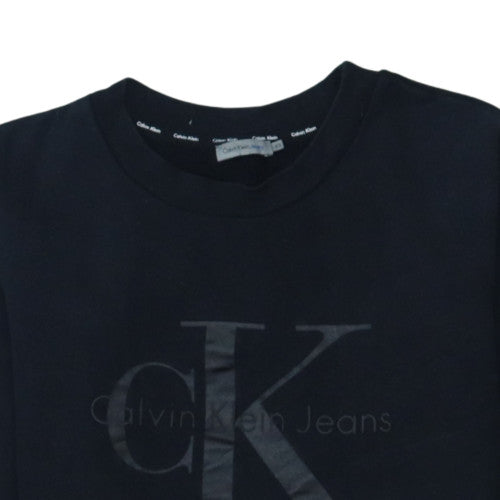 Calvin Klein Jeans Men's Black XS Cotton Logo Pullover Sweatshirt