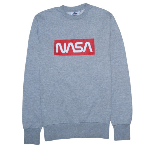Primark NASA Mens Grey Sweatshirt M Crew Neck Pullover Graphic Print
