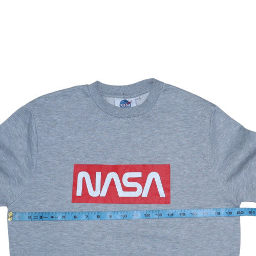 Primark NASA Mens Grey Sweatshirt M Crew Neck Pullover Graphic Print
