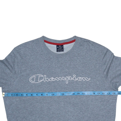 Champion Mens Grey Large Crew Neck Pullover Sweatshirt