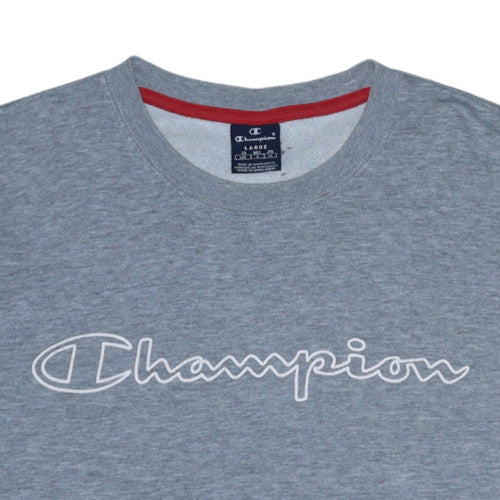 Champion Mens Grey Large Crew Neck Pullover Sweatshirt
