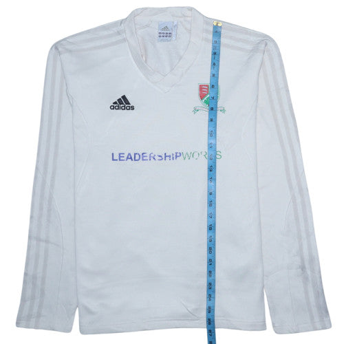 Adidas Men's White V-Neck ClimaWarm Pullover Sweatshirt Size M