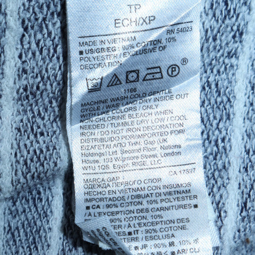 GAP Women's Navy Striped Logo Pullover Sweatshirt XS Cotton Blend