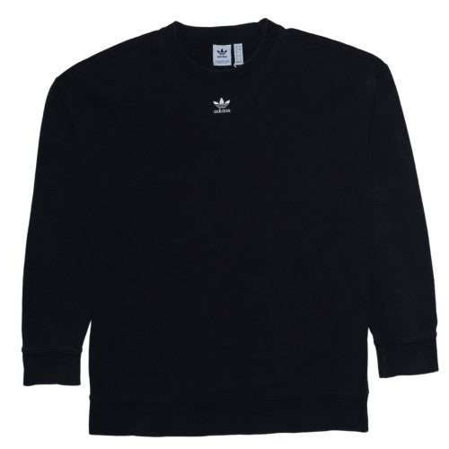 Adidas Womens Black Crew Neck Long Sleeve Sweatshirt Size 12