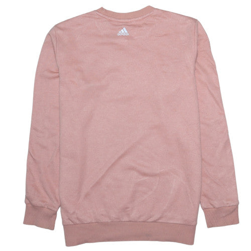 Adidas Boys Pink Logo Pullover Sweatshirt 13-14 Years Long Sleeve