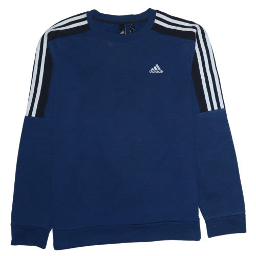 Adidas Men Blue Crew Neck Pullover Sweatshirt Size M